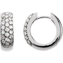 Load image into Gallery viewer, 7/8 CTW Diamond Pavé Hoop Earrings