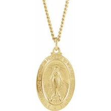 Load image into Gallery viewer, 24K Yellow Gold Plated 29x18 mm Miraculous 24" Necklace