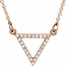 Load image into Gallery viewer, 1/10 CTW Diamond Triangle 16" Necklace