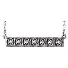 Load image into Gallery viewer, .06 CTW Diamond Milgrain Bar 16-18" Necklace