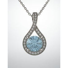 Load image into Gallery viewer, Aquamarine & .08 CTW Diamond Pendant