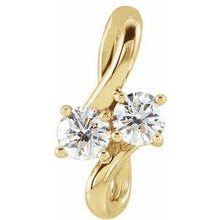 Load image into Gallery viewer, 1/5 CTW Diamond Two-Stone Bypass Pendant