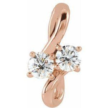 Load image into Gallery viewer, 1/5 CTW Diamond Two-Stone Bypass Pendant