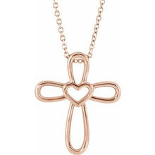 Load image into Gallery viewer, Cross with Heart 16-18" Necklace