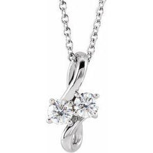 Load image into Gallery viewer, 1/5 CTW Diamond Two-Stone Bypass Pendant