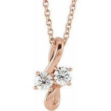 Load image into Gallery viewer, 1/5 CTW Diamond Two-Stone Bypass Pendant
