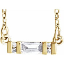 Load image into Gallery viewer, 1/10 CTW Diamond Bar 16-18" Necklace