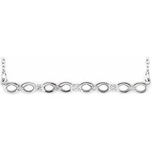 Load image into Gallery viewer, .08 CTW Diamond Infinity-Inspired Bar 16-18" Necklace