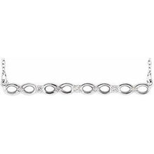 Load image into Gallery viewer, .08 CTW Diamond Infinity-Inspired Bar 16-18" Necklace