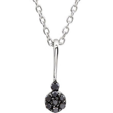 Load image into Gallery viewer, 1/6 CTW Black Diamond Heart 18" Necklace