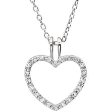 Load image into Gallery viewer, 1/6 CTW Black Diamond Heart 18" Necklace
