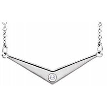 Load image into Gallery viewer, .03 CTW Diamond Solitaire "V" 18" Necklace
