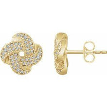 Load image into Gallery viewer, 1/3 CTW Diamond Knot Earrings