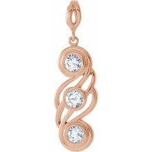 Load image into Gallery viewer, 1/2 CTW Diamond Bezel-Set Three-Stone Pendant