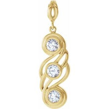 Load image into Gallery viewer, 1/2 CTW Diamond Bezel-Set Three-Stone Pendant