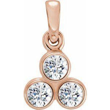 Load image into Gallery viewer, 1/10 CTW Diamond 3-Stone Pendant