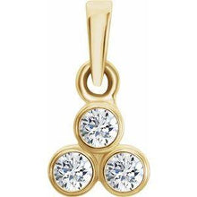 Load image into Gallery viewer, 1/10 CTW Diamond 3-Stone Pendant