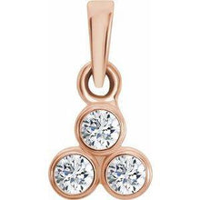 Load image into Gallery viewer, 1/10 CTW Diamond 3-Stone Pendant