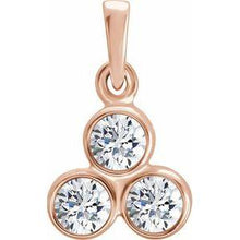 Load image into Gallery viewer, 1/10 CTW Diamond 3-Stone Pendant