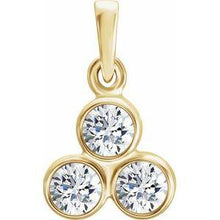 Load image into Gallery viewer, 1/10 CTW Diamond 3-Stone Pendant