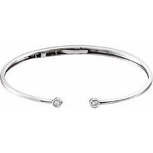 Load image into Gallery viewer, 1/6 CTW Diamond Hinged Cuff Bracelet