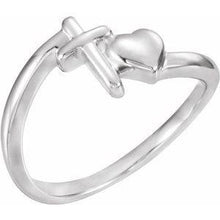 Load image into Gallery viewer, Cross & Heart Chastity Ring
