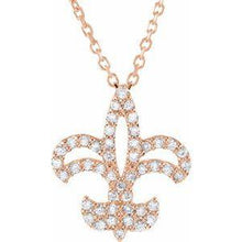 Load image into Gallery viewer, 1/5 CTW Diamond Fleur De Lis 16" Necklace