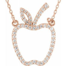 Load image into Gallery viewer, 1/5 CTW Diamond Apple 16" Necklace