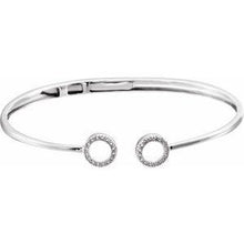Load image into Gallery viewer, 1/6 CTW Diamond Circle Hinged Cuff 7" Bracelet