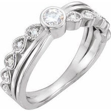 Load image into Gallery viewer, 3.5 mm Round Forever One™ Moissanite & .05 CTW Diamond Ring