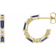 Load image into Gallery viewer, Blue Sapphire & 1/2 CTW Diamond Earrings