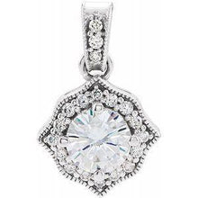 Load image into Gallery viewer, Forever One™ Moissanite & 1/6 CTW Diamond Pendant