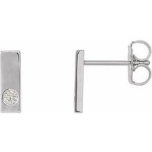 Load image into Gallery viewer, .06 CTW Diamond Bar Earrings