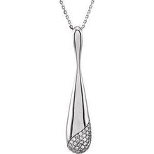 Load image into Gallery viewer, 1/5 CTW Diamond Pierced Teardrop 18" Necklace