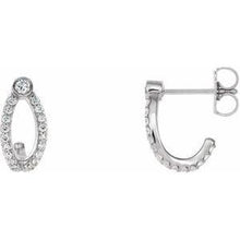 Load image into Gallery viewer, 1/3 CTW Diamond J-Hoop Earrings