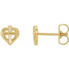 Load image into Gallery viewer, Cross with Heart Youth Earrings