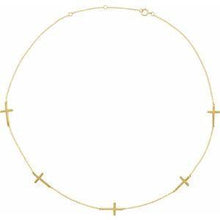 Load image into Gallery viewer, 3-Station Cross Adjustable 16-18” Necklace