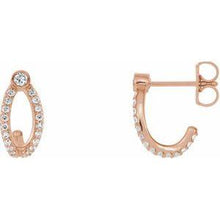 Load image into Gallery viewer, 1/3 CTW Diamond J-Hoop Earrings