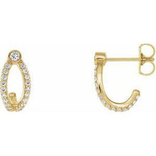 Load image into Gallery viewer, 1/3 CTW Diamond J-Hoop Earrings