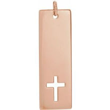 Load image into Gallery viewer, Pierced Cross Engravable Bar 16-18" Necklace