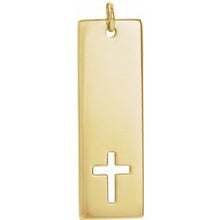 Load image into Gallery viewer, Pierced Cross Engravable Bar 16-18" Necklace
