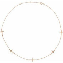 Load image into Gallery viewer, 3-Station Cross Adjustable 16-18” Necklace