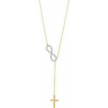Load image into Gallery viewer, 1/5 CTW Diamond Infinity-Inspired Cross 16-18" Necklace