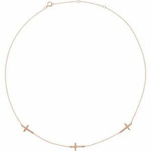 Load image into Gallery viewer, 3-Station Cross Adjustable 16-18” Necklace