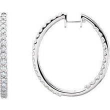 Load image into Gallery viewer, 3 CTW Diamond Inside-Outside Hinged 35.3 mm Hoop Earrings
