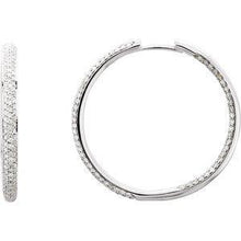 Load image into Gallery viewer, 1 CTW Diamond Inside-Outside Hinged 24 mm Hoop Earrings