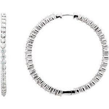 Load image into Gallery viewer, 1 CTW Diamond Inside-Outside Hinged 32.5 mm Hoop Earrings