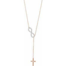Load image into Gallery viewer, 1/5 CTW Diamond Infinity-Inspired Cross 16-18" Necklace