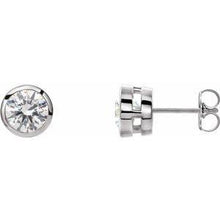 Load image into Gallery viewer, 1 CTW Lab-Grown Diamond Tapered Bezel-Set Stud Earrings