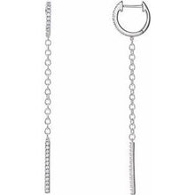 Load image into Gallery viewer, 1/4 CTW Diamond Hinged Hoop Chain Earrings